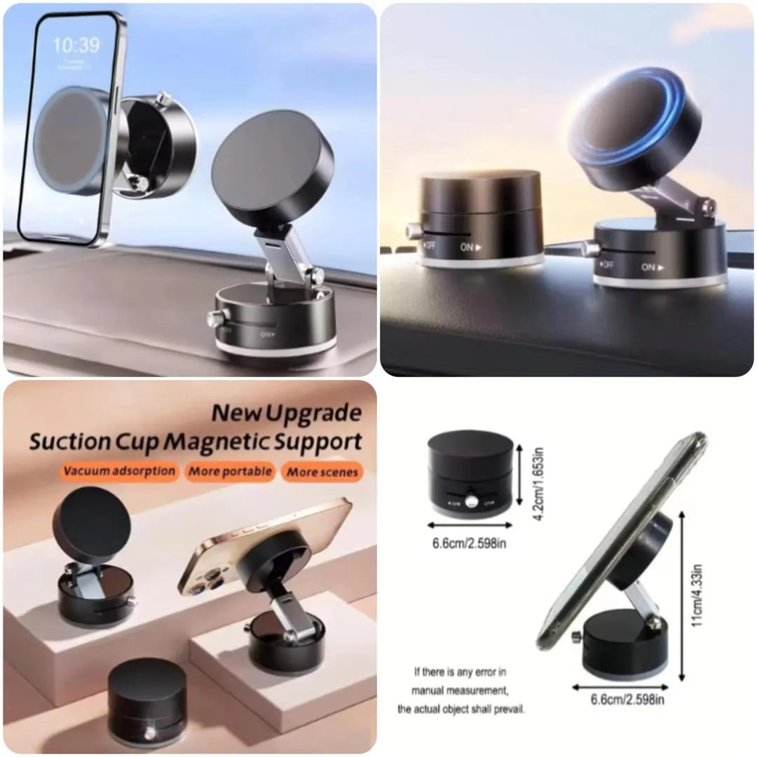 360° Rotating Magnetic Car Phone Holder – Strong Suction Dashboard Mount for All Smartphones