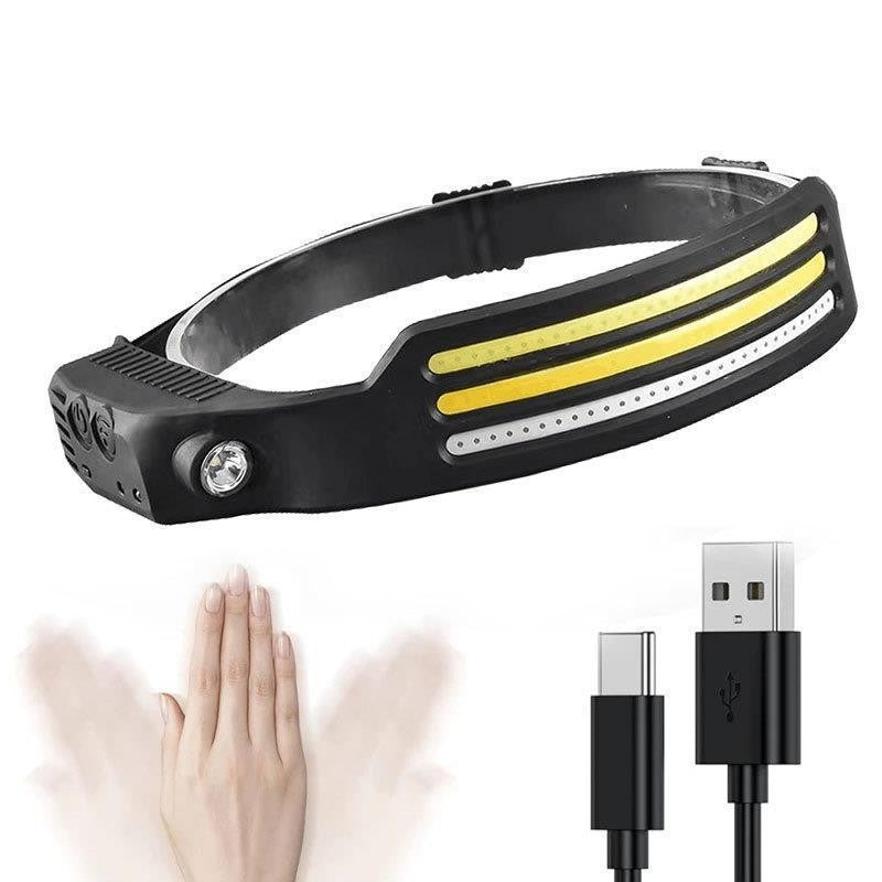 Rechargeable 2-Pack LED Headlamp 3000 Lumens 5 Modes Motion Sensor 1500mAh Lithium-Ion Battery 230 Wide Beam Lightweight