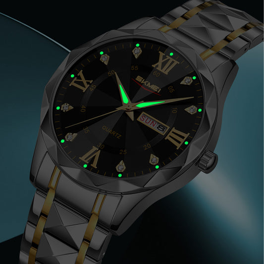 SKMEI 9369 Stable Quartz Movement Men Metal Band Watch