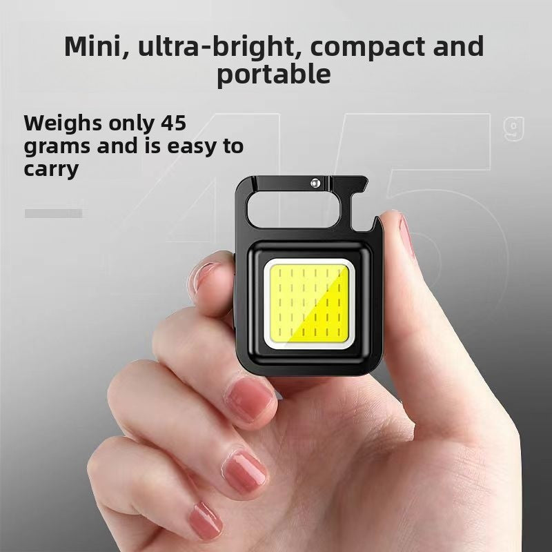 USB Rechargeable 500mA Mini COB LED Keychain Light Multifunctional for Camping Emergency Outdoor Lighting