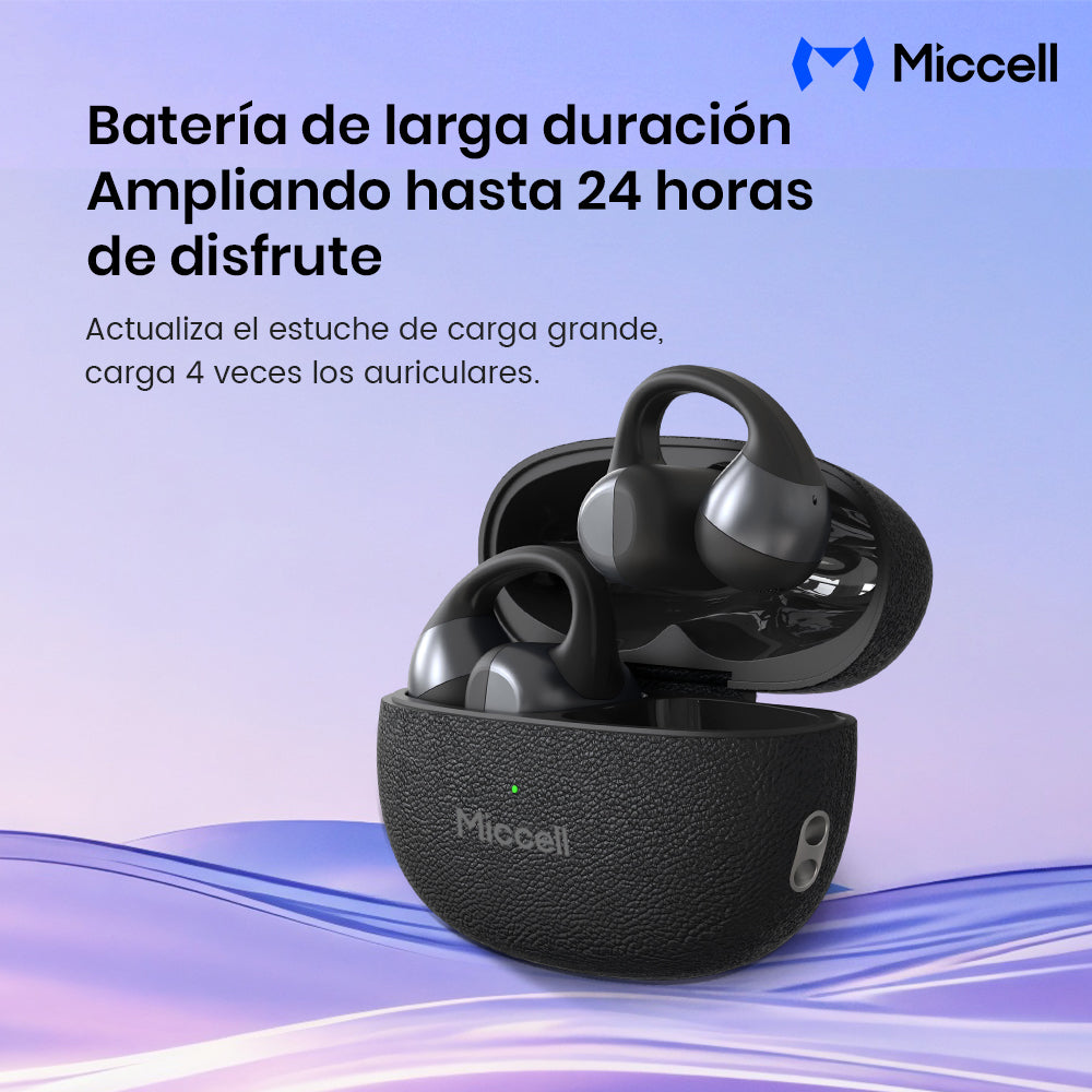 Miccell Auriculares Inalambricos Clip-on Ligeros Con Bluetooth 6.0 Y Sonido Hi-Fi Para Deporte, Juegos Y Viajeros